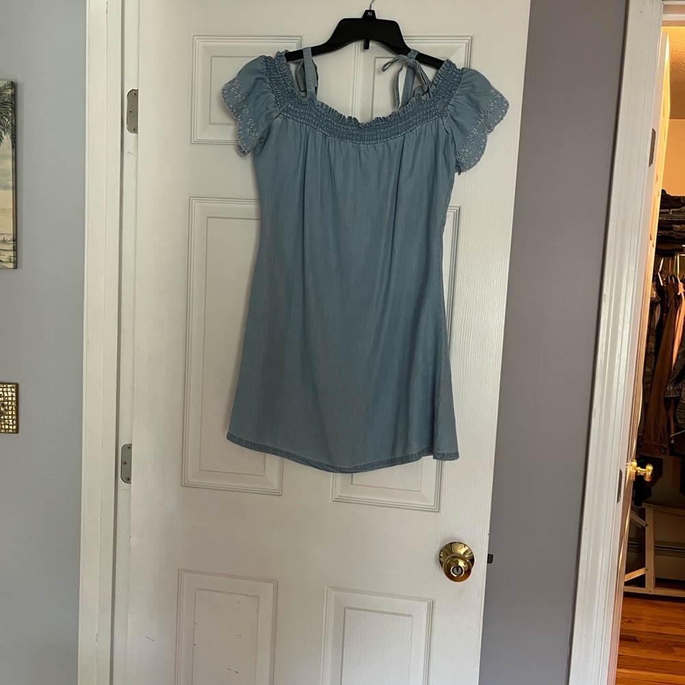 Candie's Sky Blue Off-Shoulder Dress